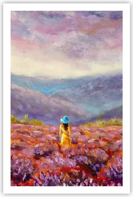Produktbild von Poster - Poster ohne Rahmen - Feld Frau Landschaft - 61x91,5 cm - Wand Bild - Wanddeko - Wandbilder - Kunstposter - Wandposter - Bilder - Kunstdruck - Wanddekoration - Wandbild - P2XPA61x91-5074