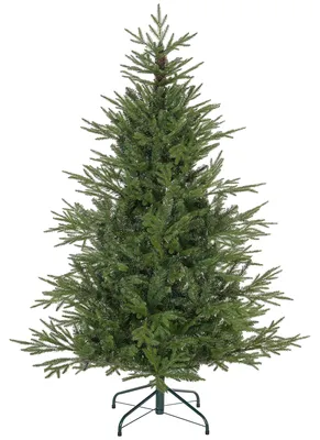 Zdjęcie produktu dla Choinka o wysokości 150 cm, o realistycznym wyglądzie, łatwa w montażu, w zestawie z podstawą, wykonana z ognioodpornego tworzywa sztucznego