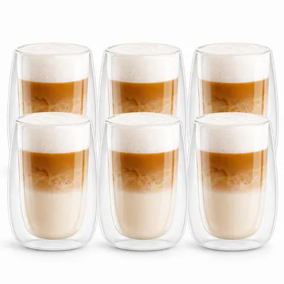 Produktbild von LAPRESO® Latte Macchiato Gläser Doppelwandig | Thermogläser Kaffeegläser Teegläser | Gläser Set 350 ml 6 Stück | Thermogläser Doppelwandig Kaffeetasse