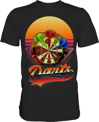 Produktbild von Vaporwave Dart Dartscheibe Bullseye Darts T-Shirt – Black / XL