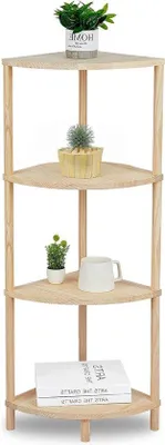 Zdjęcie produktu dla Drewniana półka do salonu, przedpokoju, kuchni i łazienki, 315 x 315 x 1045 cm, 4-warstwowa, w kolorze naturalnym, Opbergrek
