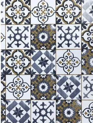 Produktbild von Bodenschutzmatte Vintage Floor Tile Antique blau beige 65x100 cm