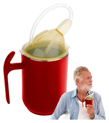 Produktbild von Trinkbecher für Senioren – Fütterungsbecher mit sicherem Deckel und ergonomischem Griff