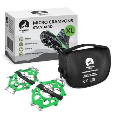 Produktbild von MOUNTAIN GOAT Steigeisen Crampons Standard, 9 Edelstahl-Zähne, Schuhspikes, (44-46) XL