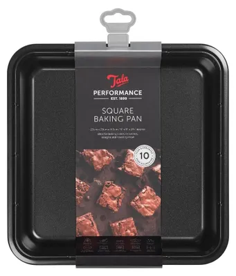 Zdjęcie produktu dla Kwadratowa forma do pieczenia, wykonana z wysokiej jakości stali węglowej z powłoką antyprzywierającą, wymiary: 24,2 x 24,2 x 4,5 cm