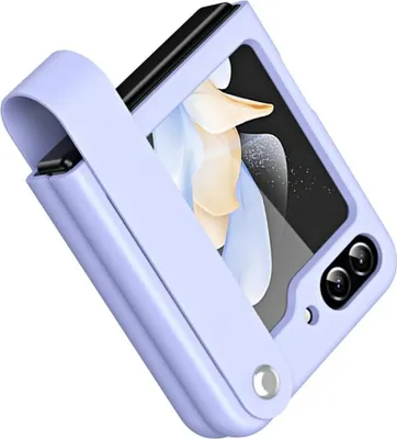 Obrázek produktu pro Kožené pouzdro na Samsung Galaxy Z Flip 6 / Z Flip 7 FE odolné pouzdro z tvrdého PC s držákem na prst Fialová