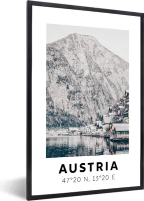 Produktbild von MuchoWow® Gerahmtes Poster Österreich - Wasser - Berge - Alpen 60x90 cm - Poster mit Schwarzem Bilderrahmen Wandposter Rahmen Foto Bilder - Kunst