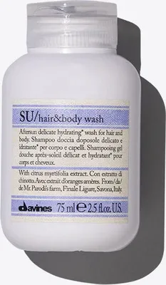 Immagine prodotto di Davines Essential Haircare SU Hair & Body Wash Shampoo e Gel doccia 2in1 per capelli stressati dal sole 75 ml