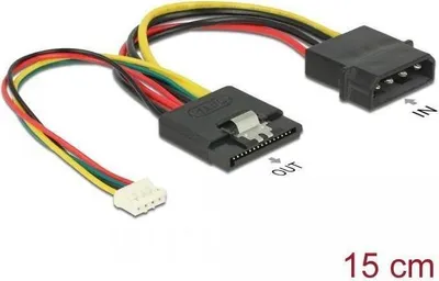 Image de Delock 85673 DELOCK Stromkabel SATA 15Pin Bu > Molex 4Pin St + 4Pin Bu