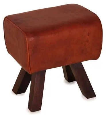 Zdjęcie produktu dla Casa Padrino stołek brązowy / ciemnobrązowy 44 x 32 x h. 45 cm - stołek o wyglądzie turkusowym