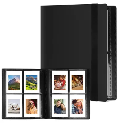 Fotoalbum, 160 Taschen, 40 Seiten, für Instax Mini, Polaroid, Kodak - Schwarz