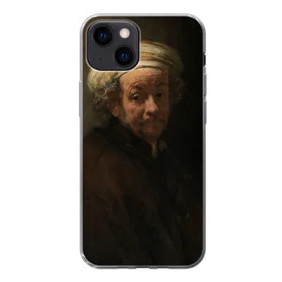 Produktbild von MuchoWow® Handyhülle Schutzhülle Hülle für iPhone 13 mini Selbstbildnis als Apostel Paulus - Gemälde von Rembrandt van Rijn Silikon Softcase Handy Hülle - Softcase