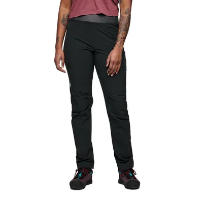 Damen Trekkinghose "Alpine Light Pants" von Black Diamond; schwarz; mit elastischem Bund und schmalem Schnitt.