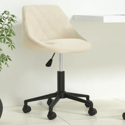 Produktbild von Drehbarer Bürostuhl in Creme mit Samtbezug
