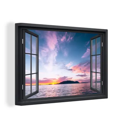 Zdjęcie produktu dla OneMillionCanvasses® - Obrazy na płótnie - 150x100 cm, Z widokiem - Morze - Zachód słońca, Dekoracja ścienna z nadrukiem