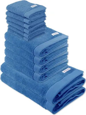 Produktbild von TOM TAILOR Handtuch Set, 12-tlg. - Color Bath, 2x Duschtuch, 4x Handtuch, 6x Gästetuch Blau Set