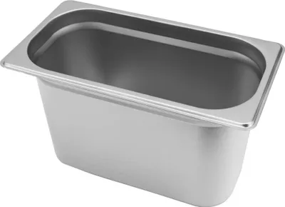 Zdjęcie produktu dla Pojemnik GN na posiłki, gastronomiczny 1/3 Mega-M ze stali nierdzewnej, 325x176x200 mm