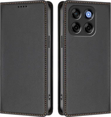 Immagine prodotto di Custodia in pelle per ZTE Blade V70/nubia V70, custodia magnetica in Finto cuoio flip con supporto Nero