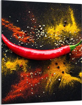 Produktbild von Herdabdeckplatte 40x52 Glaskeramikkochfeld Abdeckung Spritzschutz Glasplatte Deko Schneidebrett, Chilli Bunt