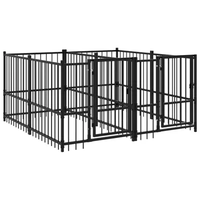 Image de vidaXL Enclos extérieur pour chiens acier 3,75 m