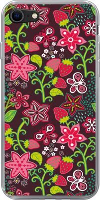 Produktbild von MuchoWow® Handyhülle Schutzhülle Hülle für Telefoonhoesje iPhone SE 2020 Mädchen - Obst - Blumen - Muster - Mädchen - Kinder - Kind - Kind Silikon Softcase Handy Hülle - Kartenbesitzer