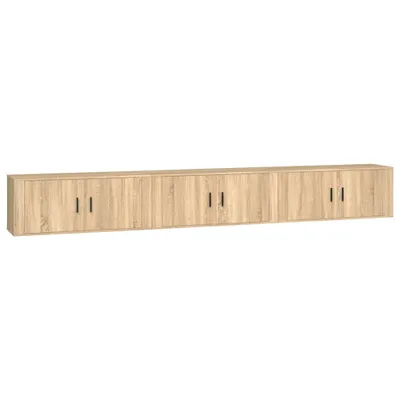 Produktbild von TV-Schränke - HOMMIE, TV-Wandschränke 3 Stk. Sonoma-Eiche 100x34,5x40 cm 2023
