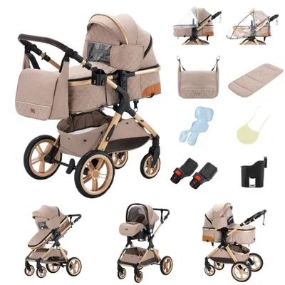 Obrázok produktu pre Detský kočík, multifunkčný, ľahká skladacia konštrukcia, vyššia verzia X1 Khaki