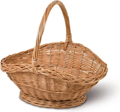 Produktbild von Geschenkkorb, Präsentkorb, Dekokorb, T 45cm x B 38cm x H 22/43cm, Henkelkorb