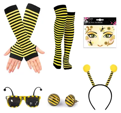 Immagine prodotto di Set di accessori per costume da ape - 6 pezzi, ideale per carnevale e Halloween