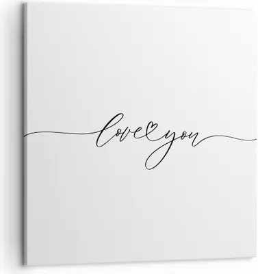 Produktbild von Bild auf Leinwand - Leinwandbild - Einteilig - Ich liebe dich handschriftlich - 60x60cm - Wand Bild - Wanddeko - Wandbilder - Leinwanddruck - Bilder - Wanddekoration - Leinwand bilder - AC60x60-4644