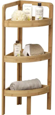 Produktbild von TENDANCE Eckregal Badregal Badezimmerregal 3 Ebenen Eckablage Bad Organizer Deko modern