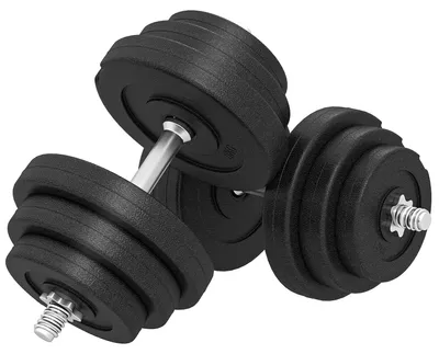 Produktbild von Kurzhantel-Set 40 kg, 2 Metallgriffe, 12 Hantelscheiben, bodenschonend, schwarz