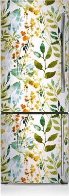 Produktbild von Kühlschrank Aufkleber Kühlschrankmagnete Dekoration Kühlschrankfolie 70x190 cm - Boho Blumen.
