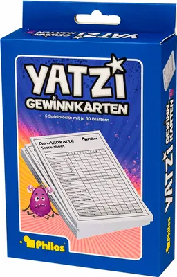 Produktbild von Philos 6692 - Yatzy, Spielblock, Gewinnkarten, 5er Packung