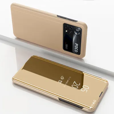 Image de Coque de protection pour téléphone Xiaomi Poco X4 Pro 5G, étui avec porte-cartes, couleur : or