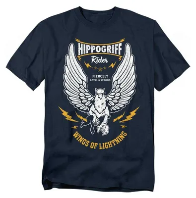 Image de T-shirt "Hippogriffe" pour homme/femme, modèle unie, Harry Potter, référence TV42286 (taille S, couleur marine)