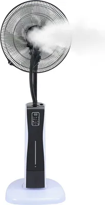 Produktbild von Fiqops Stand-Ventilator mit Wasser Ultraschall-Sprühnebel Wasserkühlung , inkl. Fernbedienung Timer-Funktion , Luftbefeuchter Leise , Nebelfunktion , Raumbefeuchter
