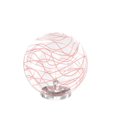Zdjęcie produktu dla Współczesna lampa biurkowa Moon Metal Chrom Czerwone Szkło 1 Światło E27 30Cm