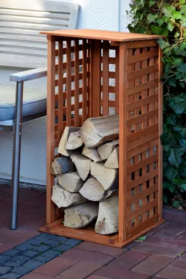 Zdjęcie produktu dla Dobar 29097FSC, Pojemnik na drewno kominkowe, Drewno, Drewno, Zewnętrzna, 390 mm, 390 mm