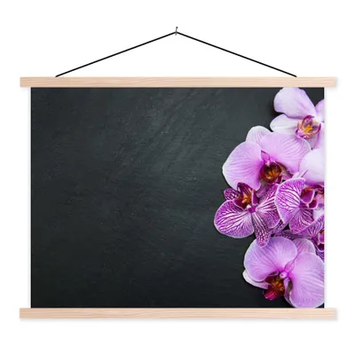 Produktbild von MuchoWow® Textilposter Orchidee - Blumen - Rosa - Flora 40x30 cm mit holzfarbenen Rahmen - Bilder
