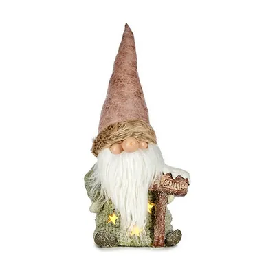 Image de Figurine décorative Lumière Lutin 21 x 58 x 27 cm Rose Marron Blanc Vert Résine