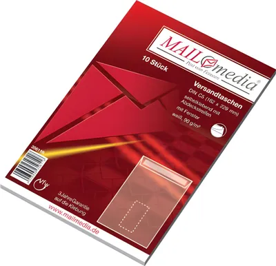Productafbeelding van mayer-network 30002469 Verzendzakken C5 (162x229 mm) met venster, zelfklevend, 90 g/m², wit, 10 stuks