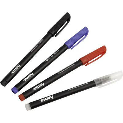 Produktbild von Hama CD/DVD Marker, 4 parts set, Black, Red, Blue + Erasing Pen, Mehrfarbig, 230 mm, 90 mm, 17 mm, 41 g