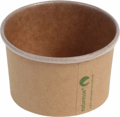 Produktbild von 50x Eisbecher Pappbecher Kraft mit Biobeschichtung 100 ml Ø 75mm braun