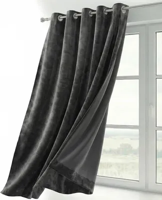 Immagine prodotto di Tenda oscurante in velluto, color grigio scuro, dimensioni 300x245 cm, per finestre