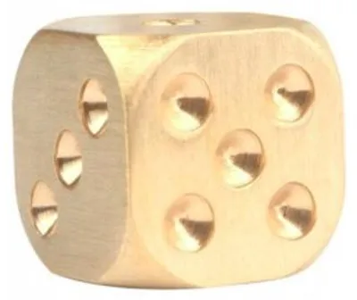 Produktbild von Goldfarbene Metall-Würfel für Spiele als Geschenk