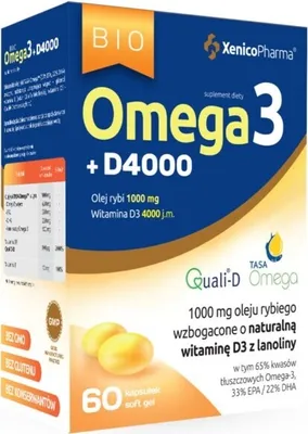 Produktbild von Xenicopharma Omega 3 D3 4000 60 Kapseln.