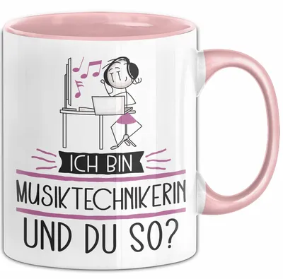 Produktbild von Musiktechnikerin Tasse Geschenk Ich Bin Musiktechnikerin Und Du So Geschenkidee Lustiger Spruch Becher (Rosa)