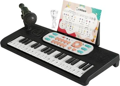 Productafbeelding van Kinderpiano Speelgoed - Muziek Keyboard - Muziek Leren - Met Microfoon - 37 Toetsen - Zwart
