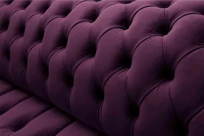 Produktbild von Lila Chesterfield Sofa 3 Sitzer Chesterfield Designer Couch Textil Stoff